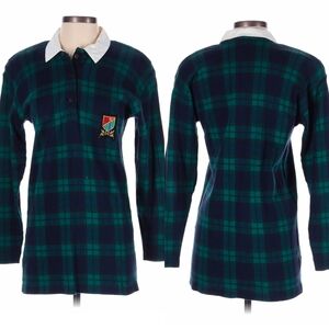 RARE 80s Vtg ITALY MADE Adrienne Vittadini Knit Polo Shirt Long Sweater Women M